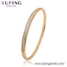 52129 Joyería Xuping China al por mayor chapado en oro estilo simple brazalete de mujer de moda